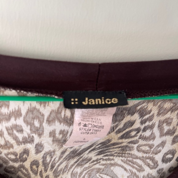 Vintage Janice V-Neck Leopard Print Top Large - Picture 2 of 4